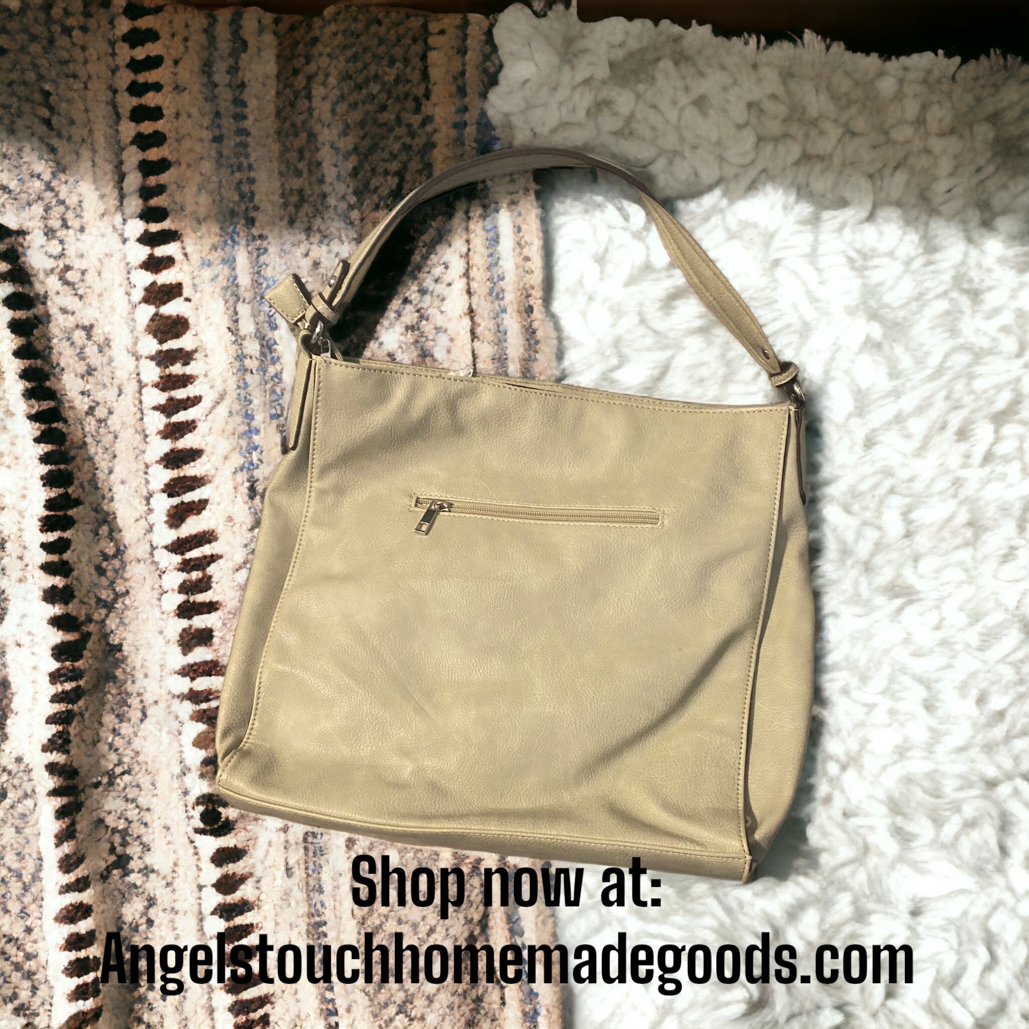 4. Cream Leather Shoulder Bag