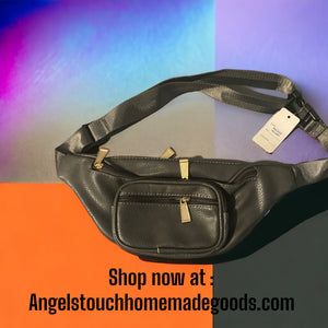 8. Black Leather Fanny Pack Bag