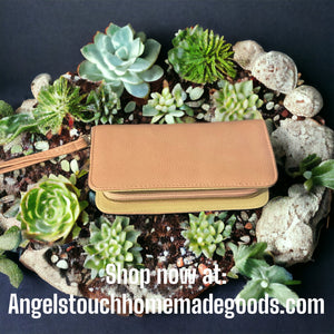 12. Peach Leather Wallet Bag