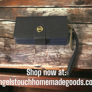 34. Navy Blue leather Wallet Bsg