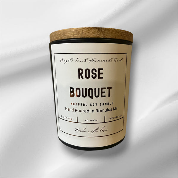 Rose Bouquet 7oz candle – angels Touch Homemade Goods